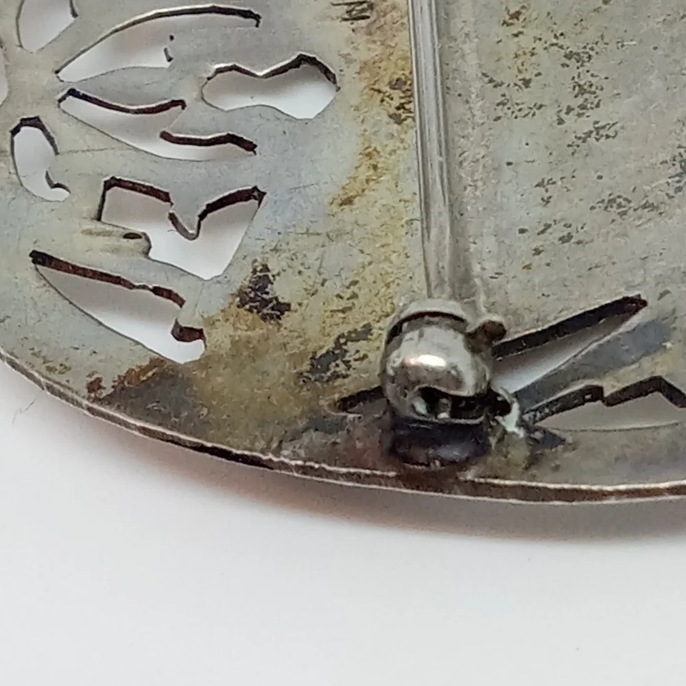 * vintage Siam Sterling Silver Niello pin or pendant style brooch